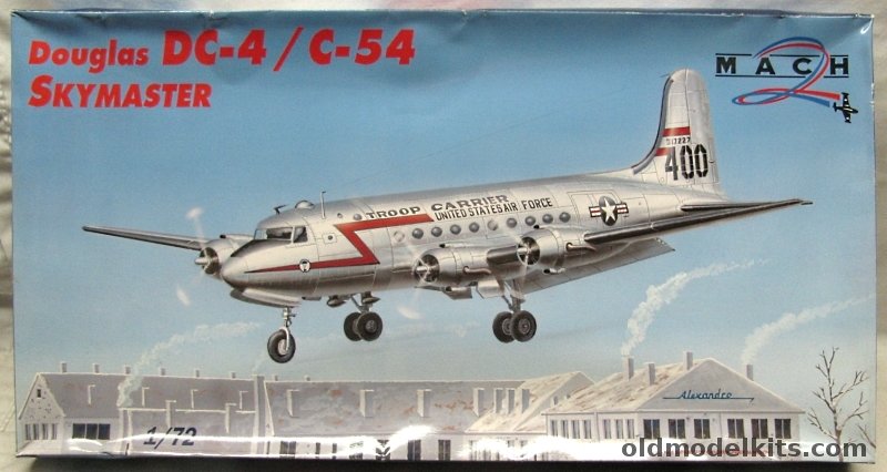 Mach 2 1/72 Douglas DC-4 / C-54 Skymaster - Pan Am World Airways Clipper Racer 1954/ USAF 1943 or Berlin Airlift 1949 / US Navy 1958 Operation Deep Freeze, MC0034 plastic model kit